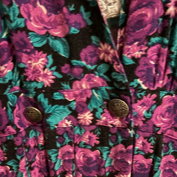 Architect Long Sleeve Floral Dress in Purple and Green - Picture 3 of 5